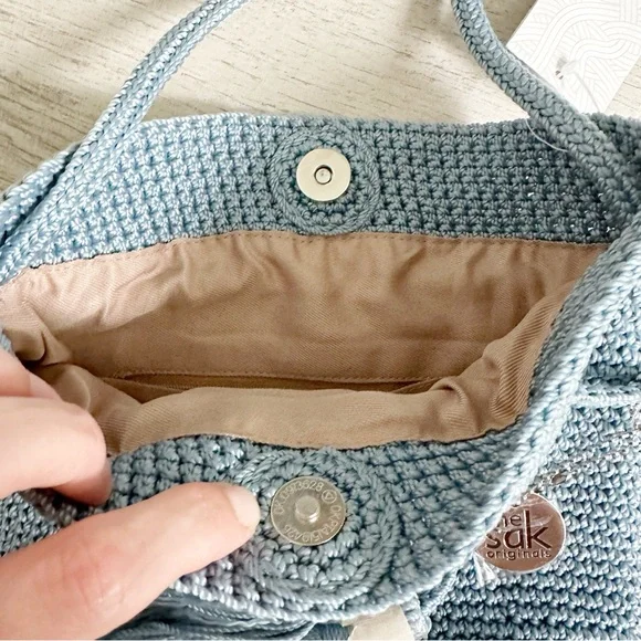 The Sak Arctic Blue Crochet Craze Drawstring Bag - Picture 5 of 8